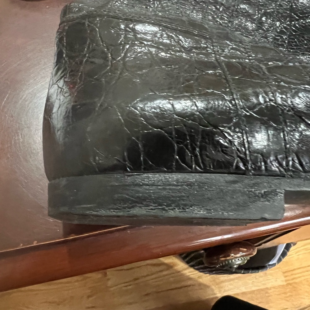 Italian leather boots, black, embossed size 40(9) - Picture 7 of 8